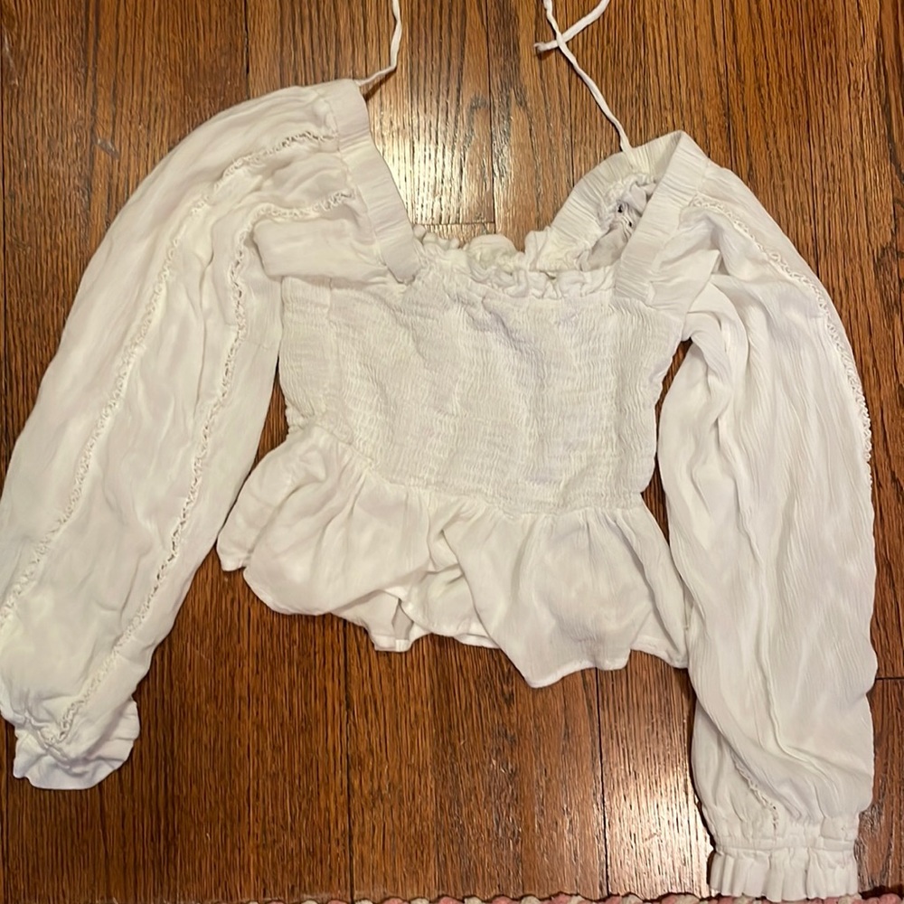White Puff Sleeve Top